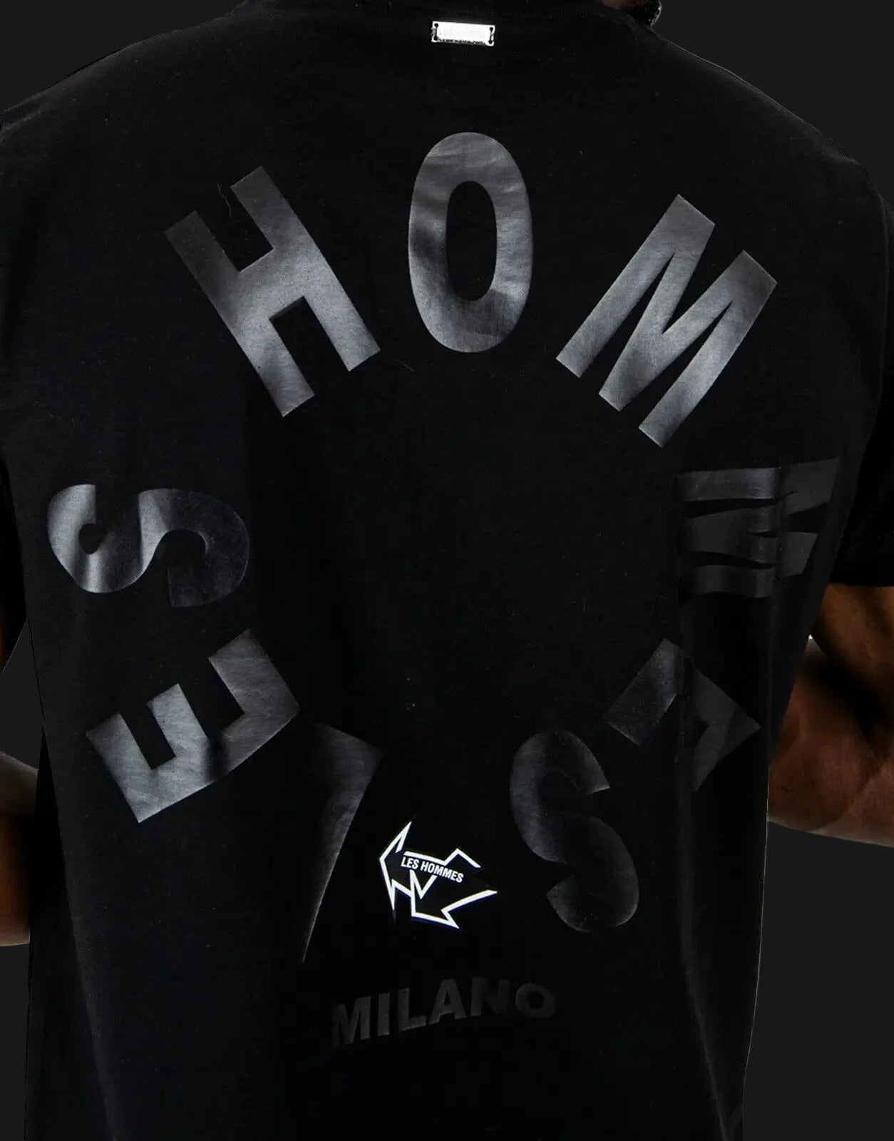Les Hommes Arrow Back Print Black T-Shirt Les Hommes