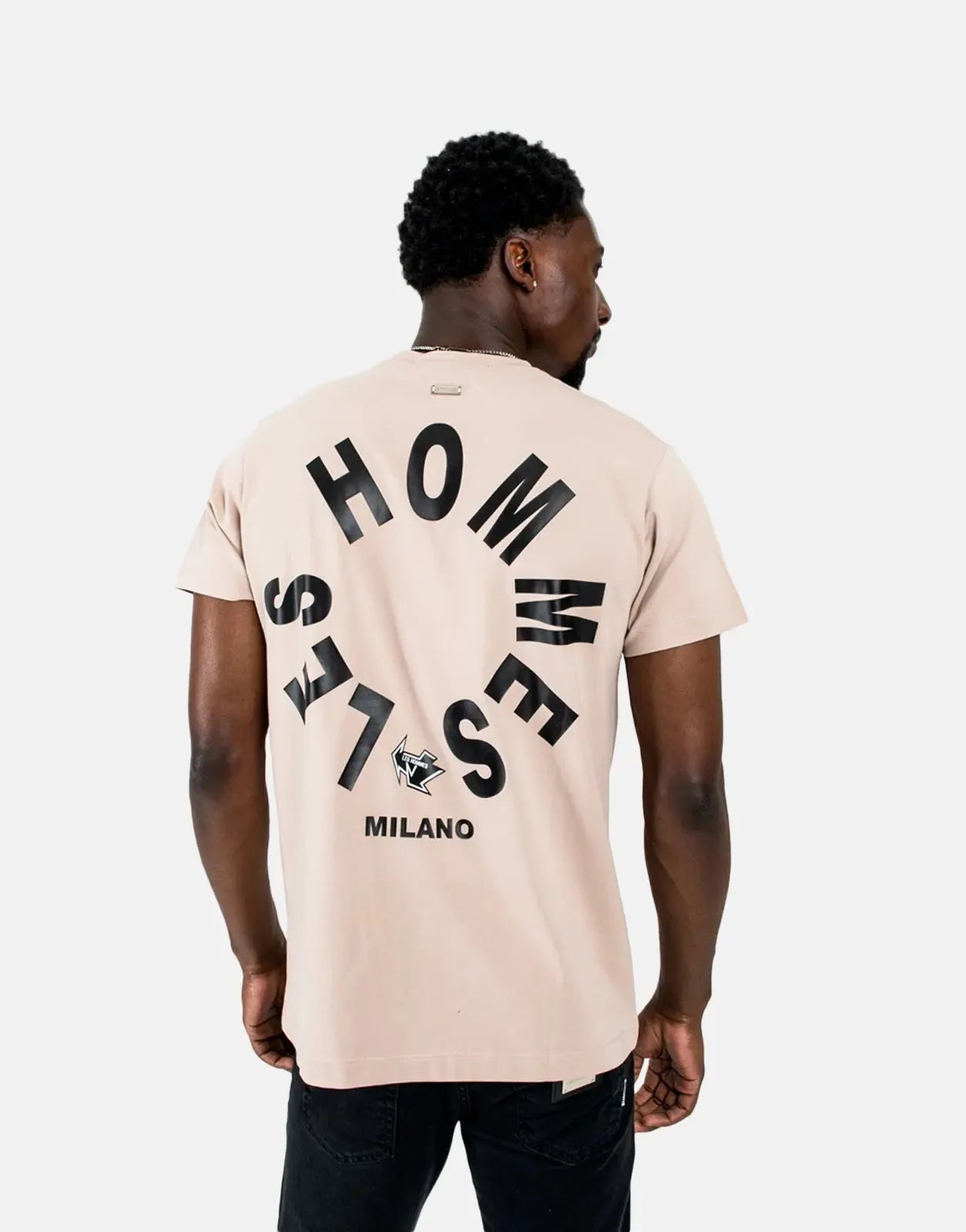 Les Hommes Arrow back Print Stone T-Shirt Les Hommes