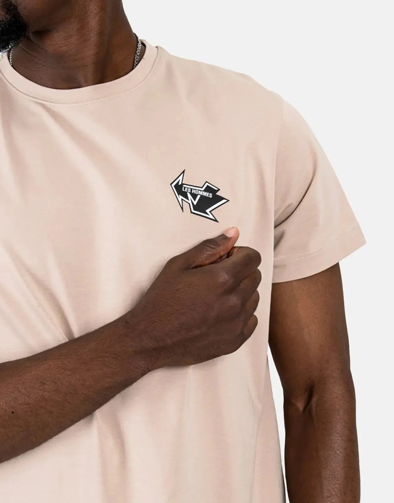 Les Hommes Arrow back Print Stone T-Shirt Les Hommes