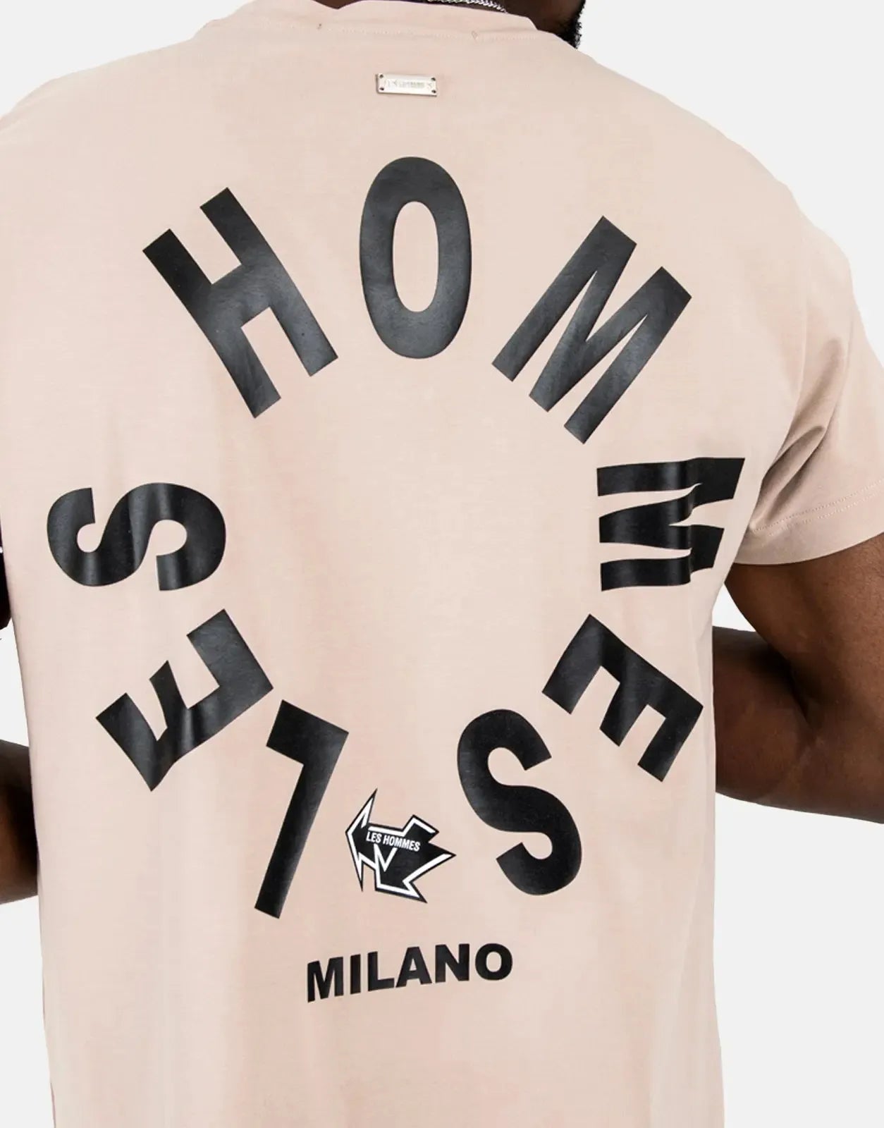 Les Hommes Arrow back Print Stone T-Shirt Les Hommes