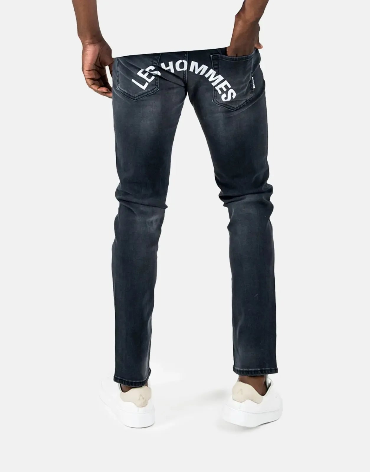 Les Hommes Black Printed Jeans Les Hommes