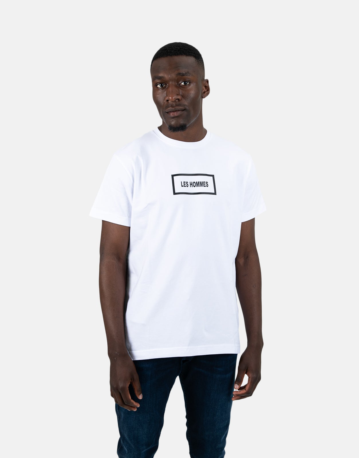 Les Hommes Box Back Print White T-Shirt