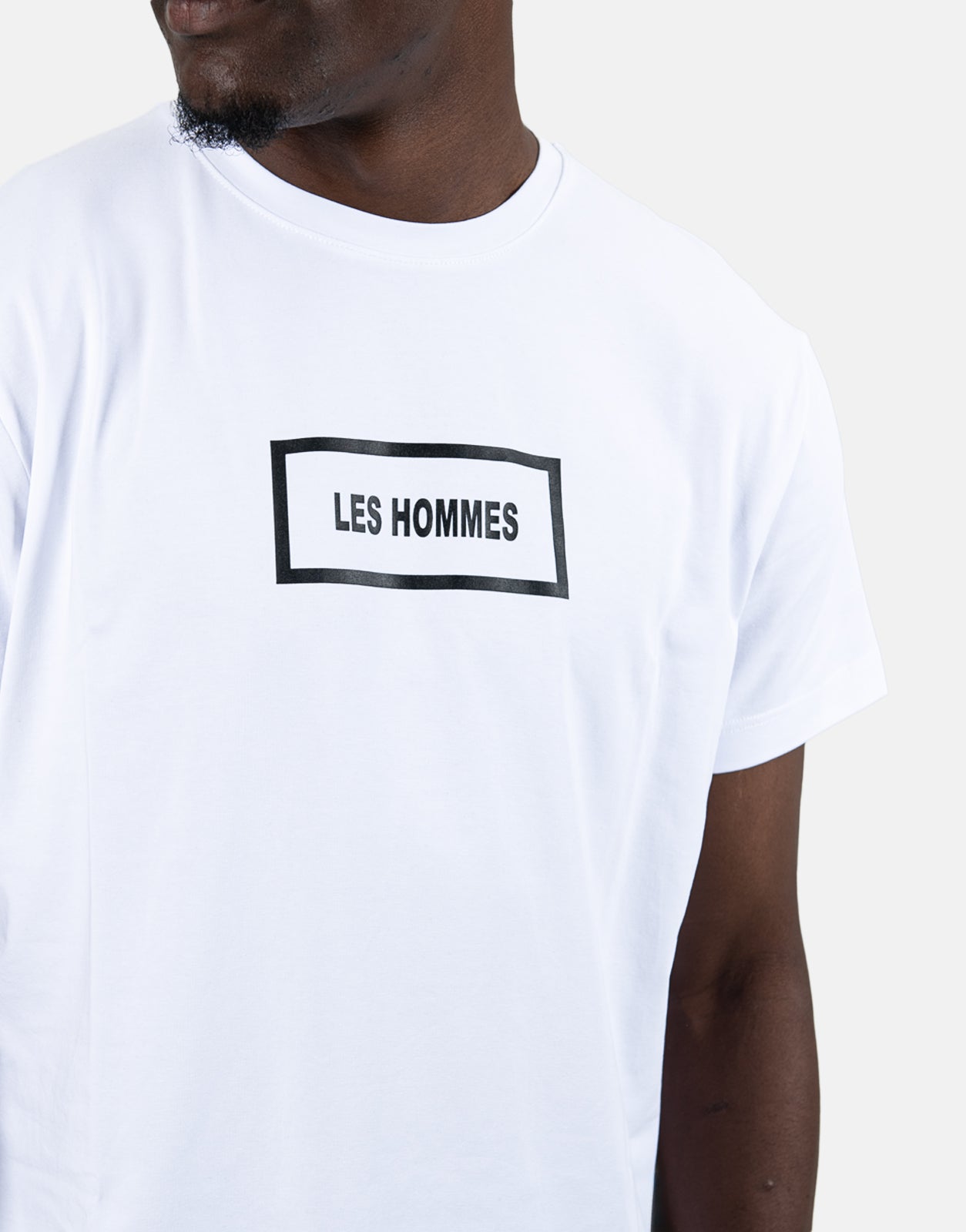 Les Hommes Box Back Print White T-Shirt