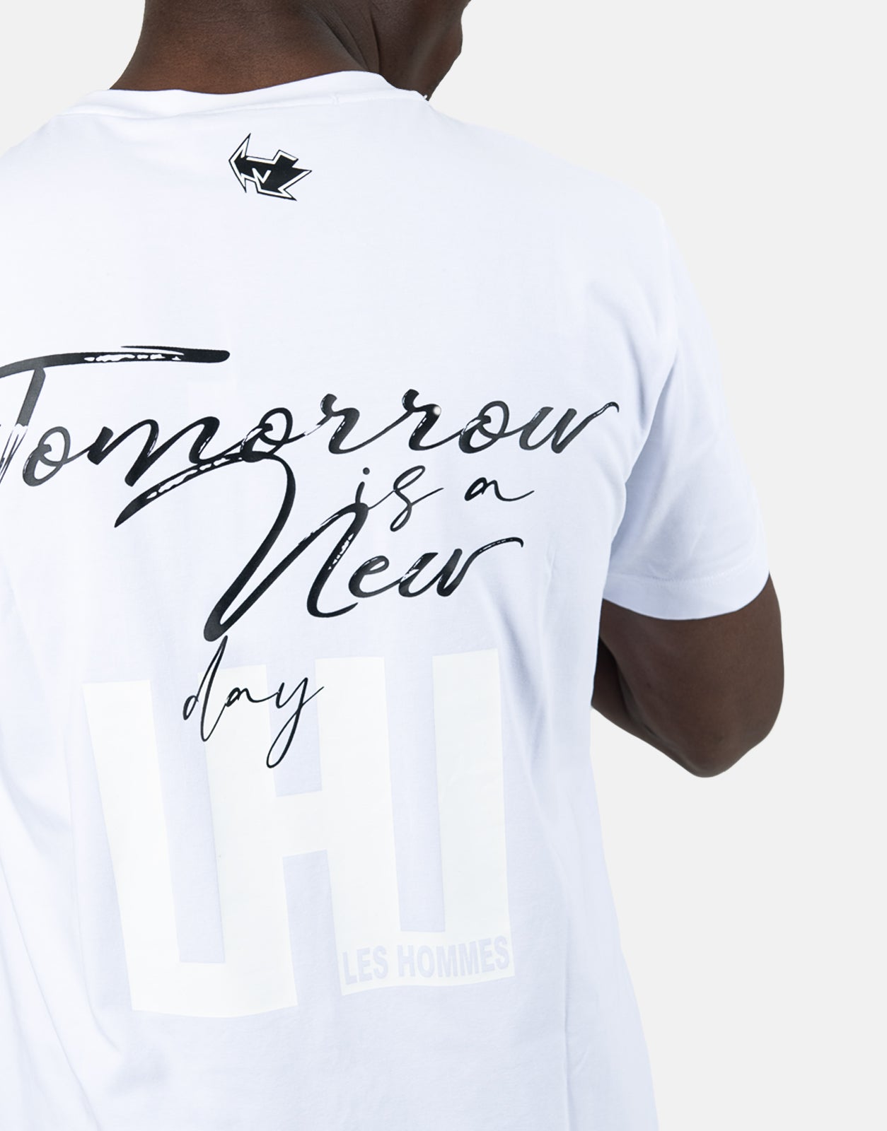 Les Hommes Box Back Print White T-Shirt