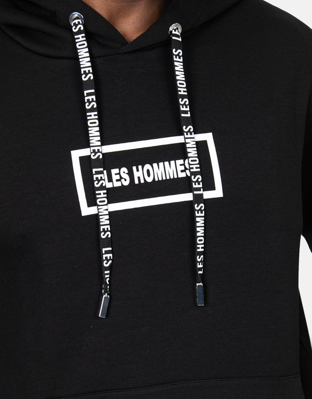 Les Hommes Box Print Black Hoodie - Les Hommes