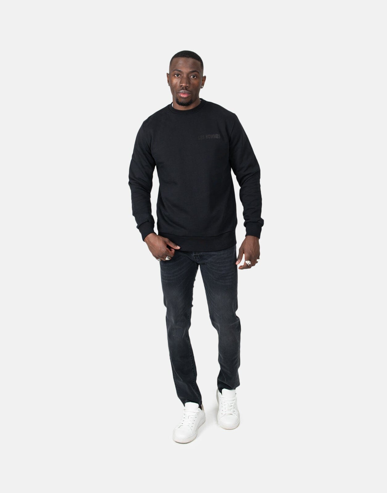 Les Hommes Headphones Black Sweatshirt - Les Hommes
