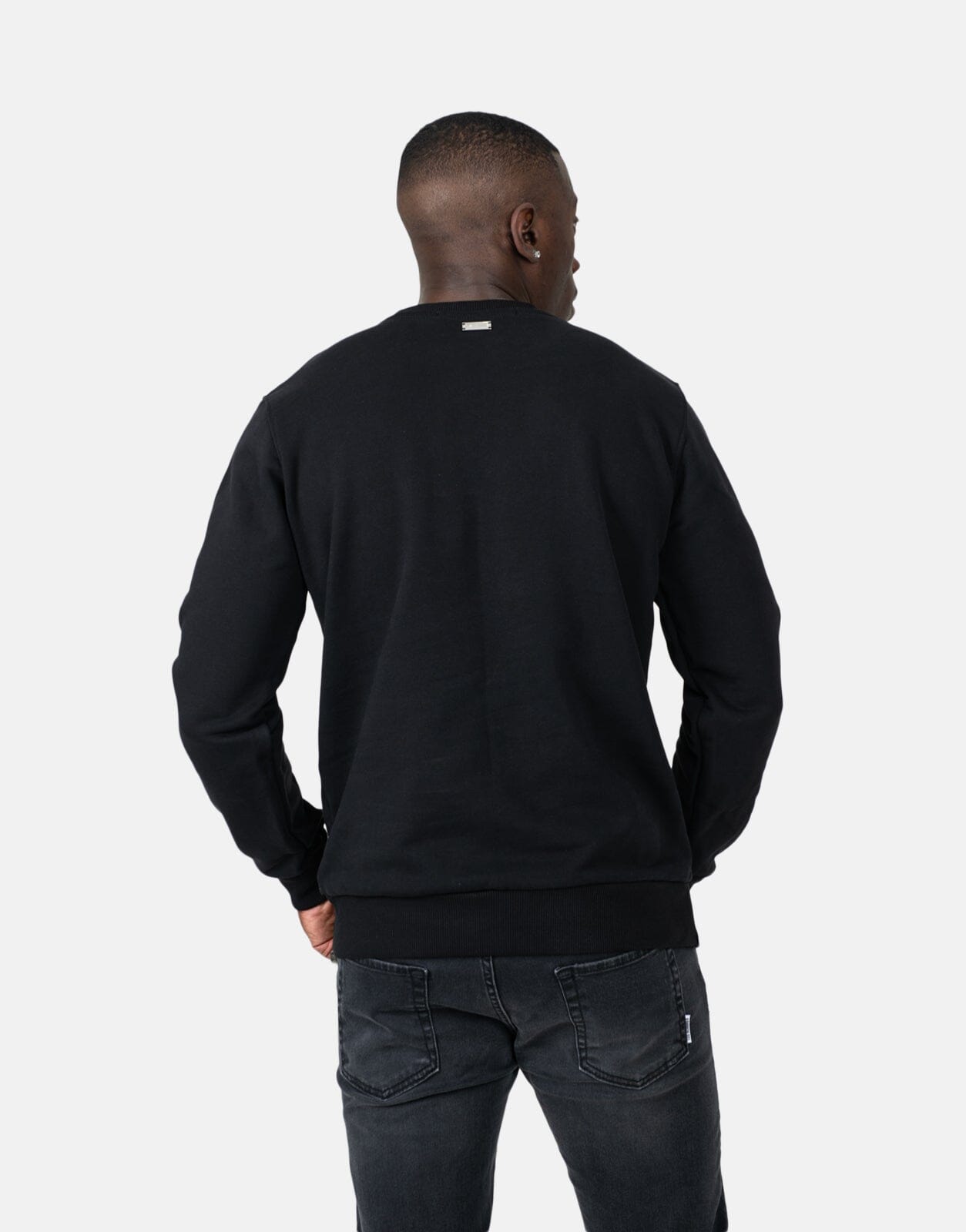 Les Hommes Chest Font Black Sweatshirt - Les Hommes