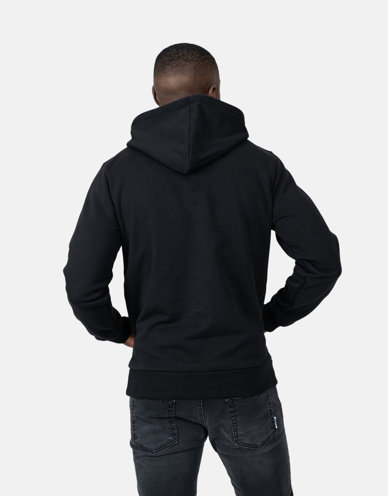 Les Hommes Chest Font Black Hoodie - Les Hommes