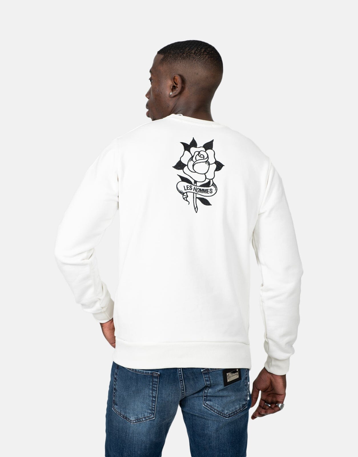 Les Hommes Flower White Sweatshirt - Les Hommes