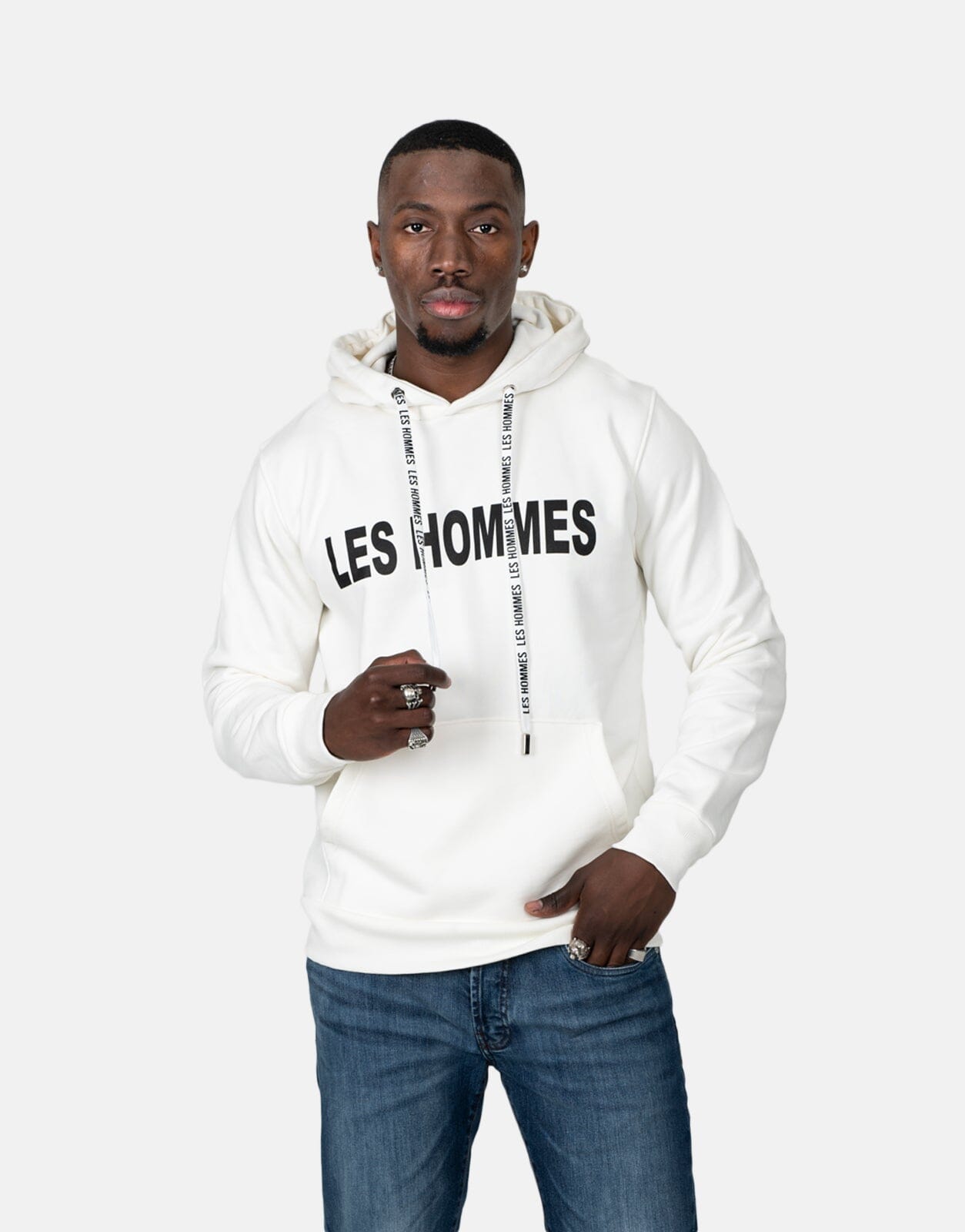 Les Hommes Chest Font White Sweatshirt - Les Hommes