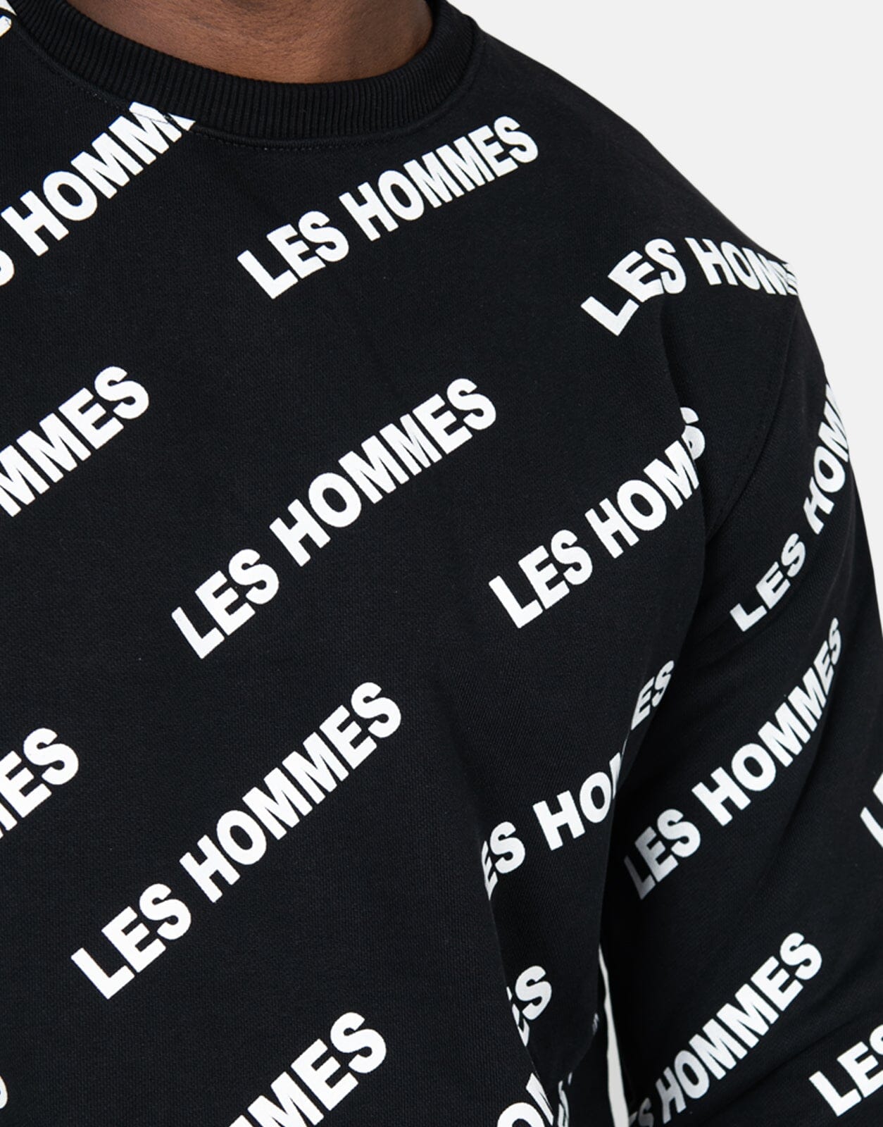 Les Hommes Allover Print Black Sweatshirt - Les Hommes