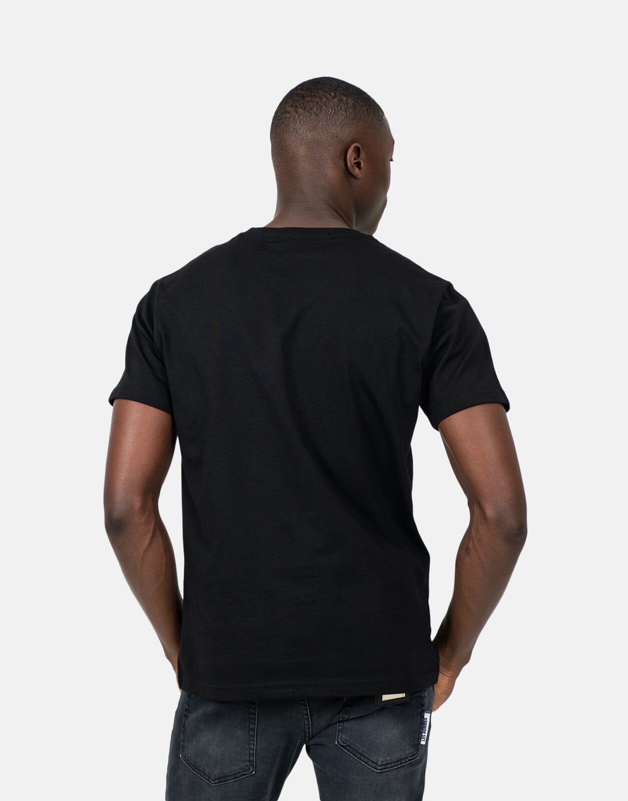 Les Hommes Glitter Chest Logo Black T-Shirt - Les Hommes