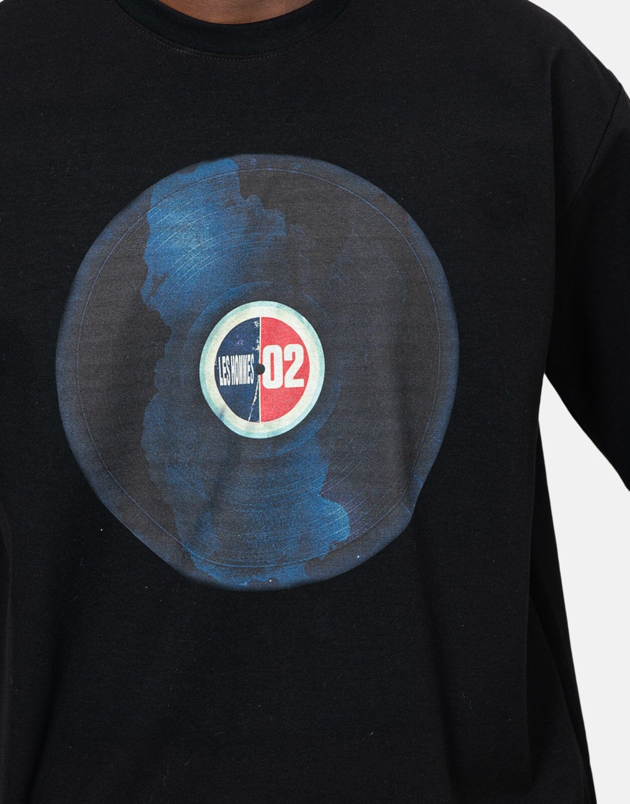 Les Hommes Over Vinyl Black T-Shirt - Les Hommes