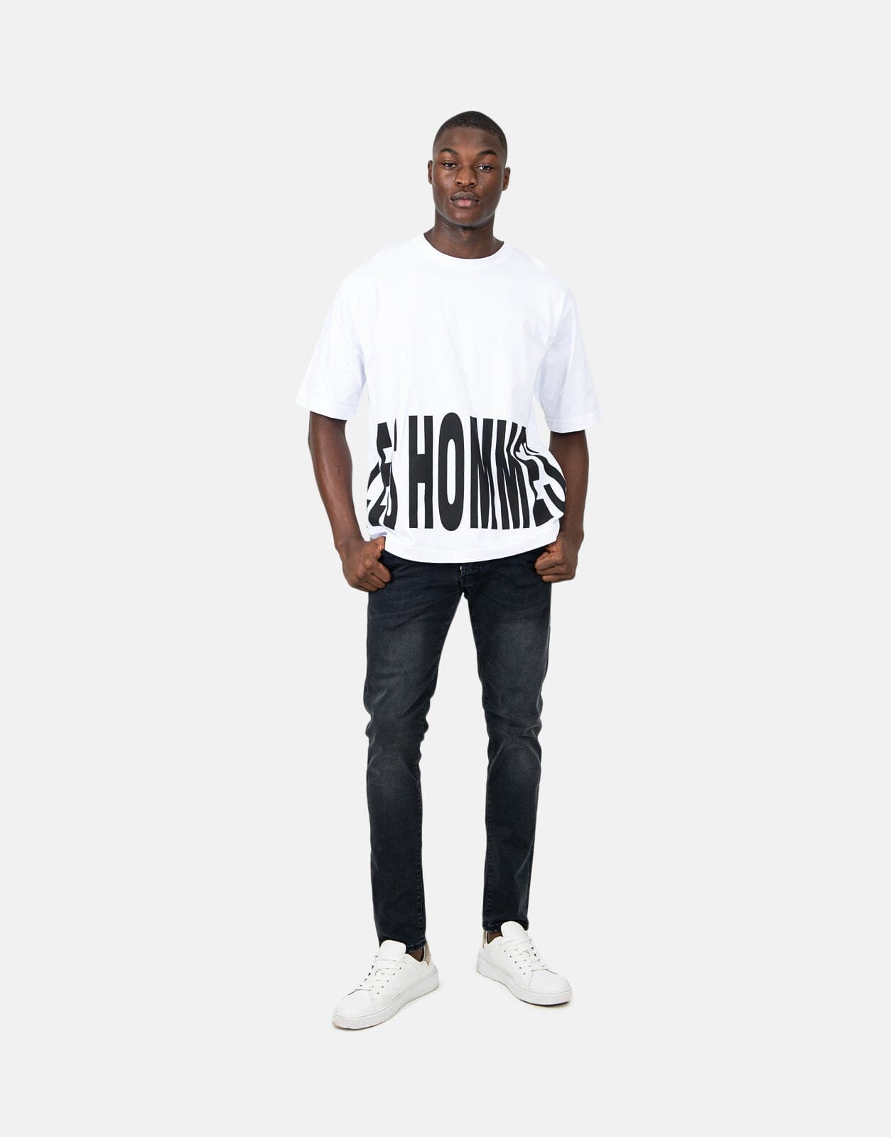 Les Hommes Marco Logo White T-Shirt - Les Hommes