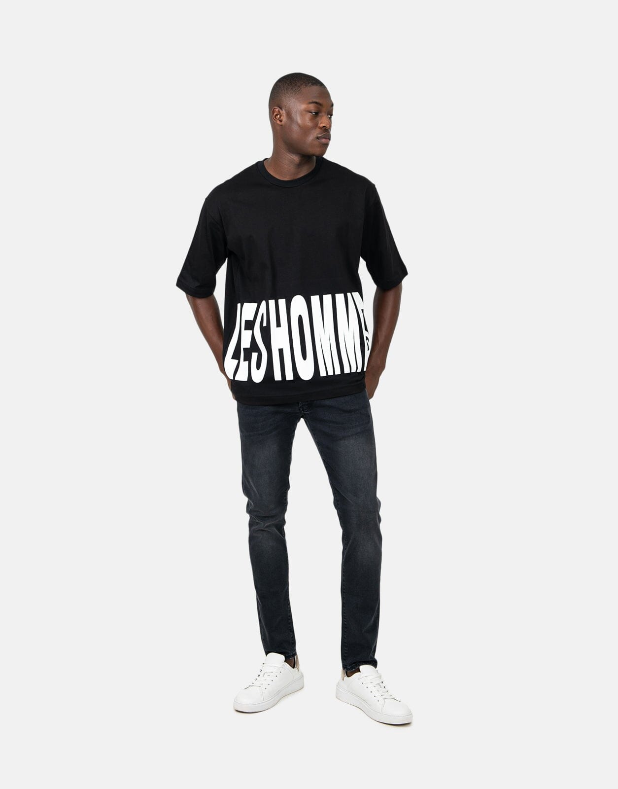 Les Hommes Marco Logo Black T-Shirt - Les Hommes