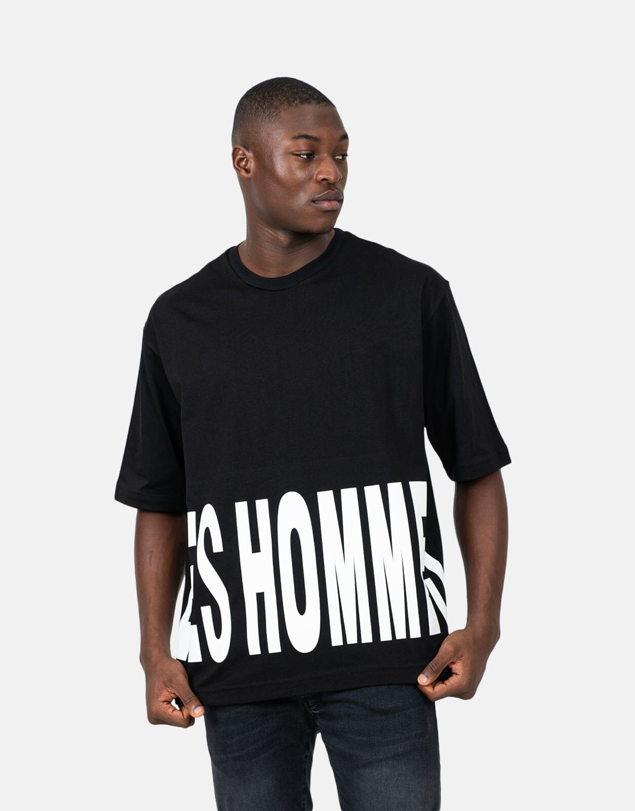 Les Hommes Marco Logo Black T-Shirt - Les Hommes