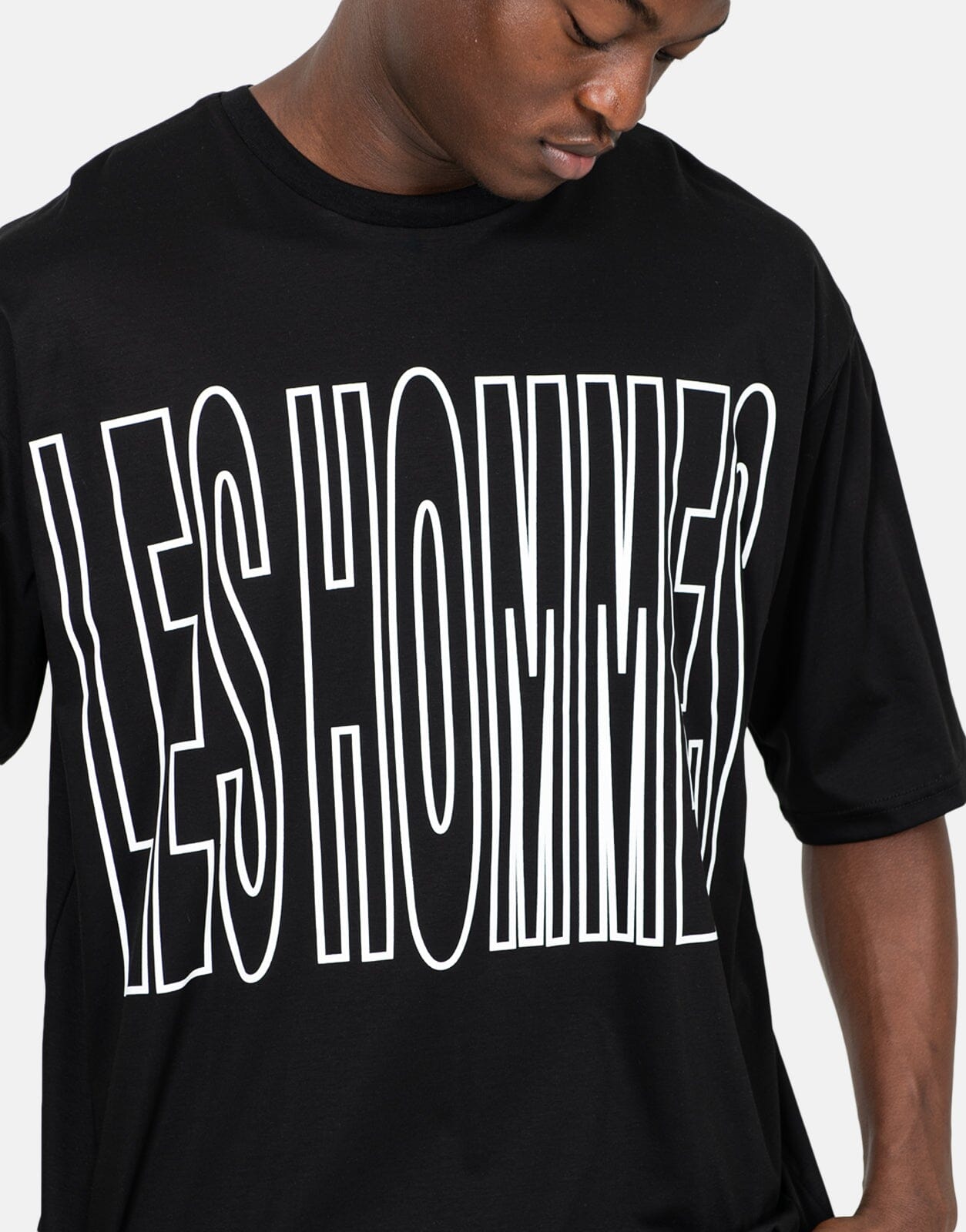 Les Hommes Overoutline Black T-Shirt - Les Hommes