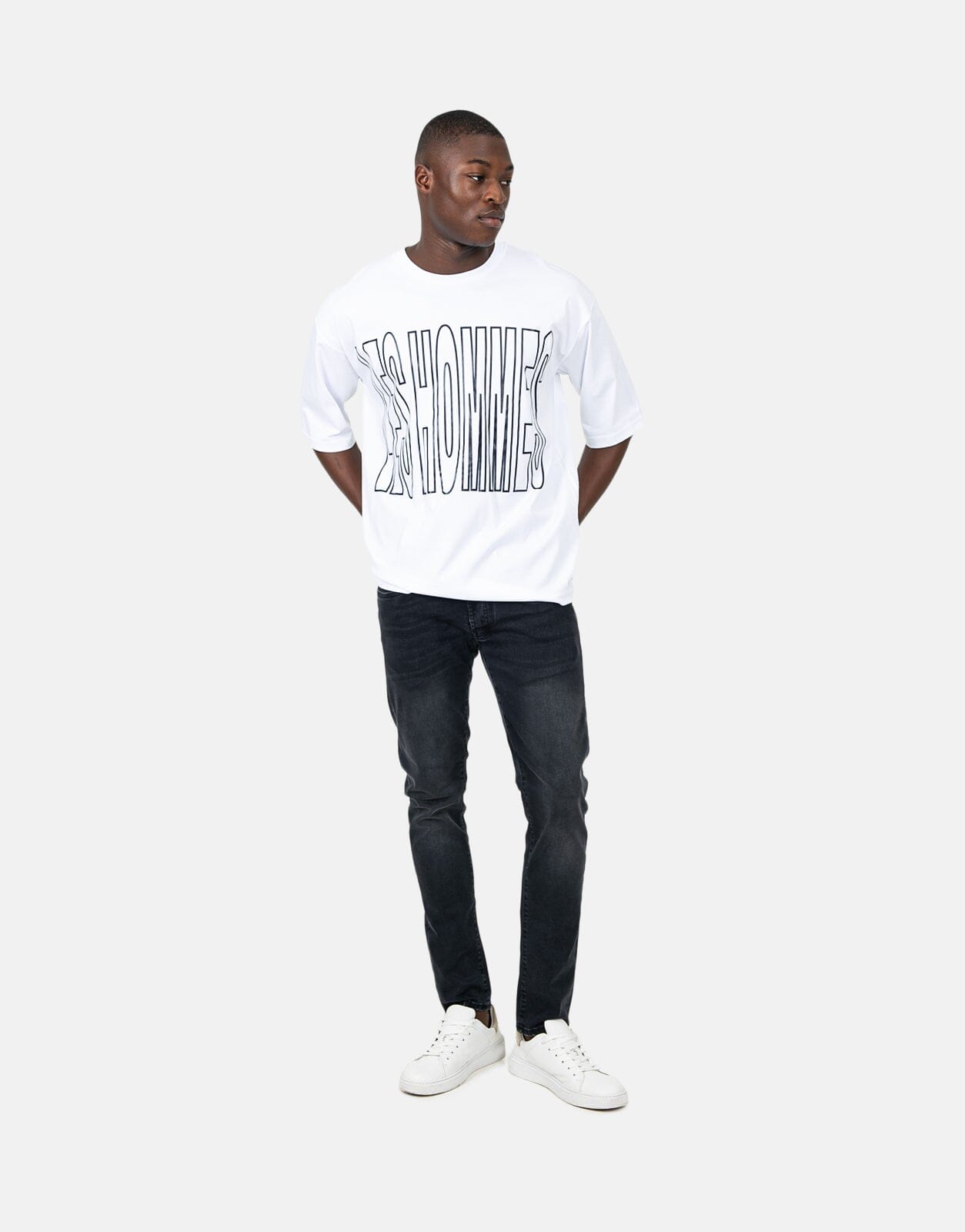 Les Hommes Overoutline White T-Shirt - Les Hommes
