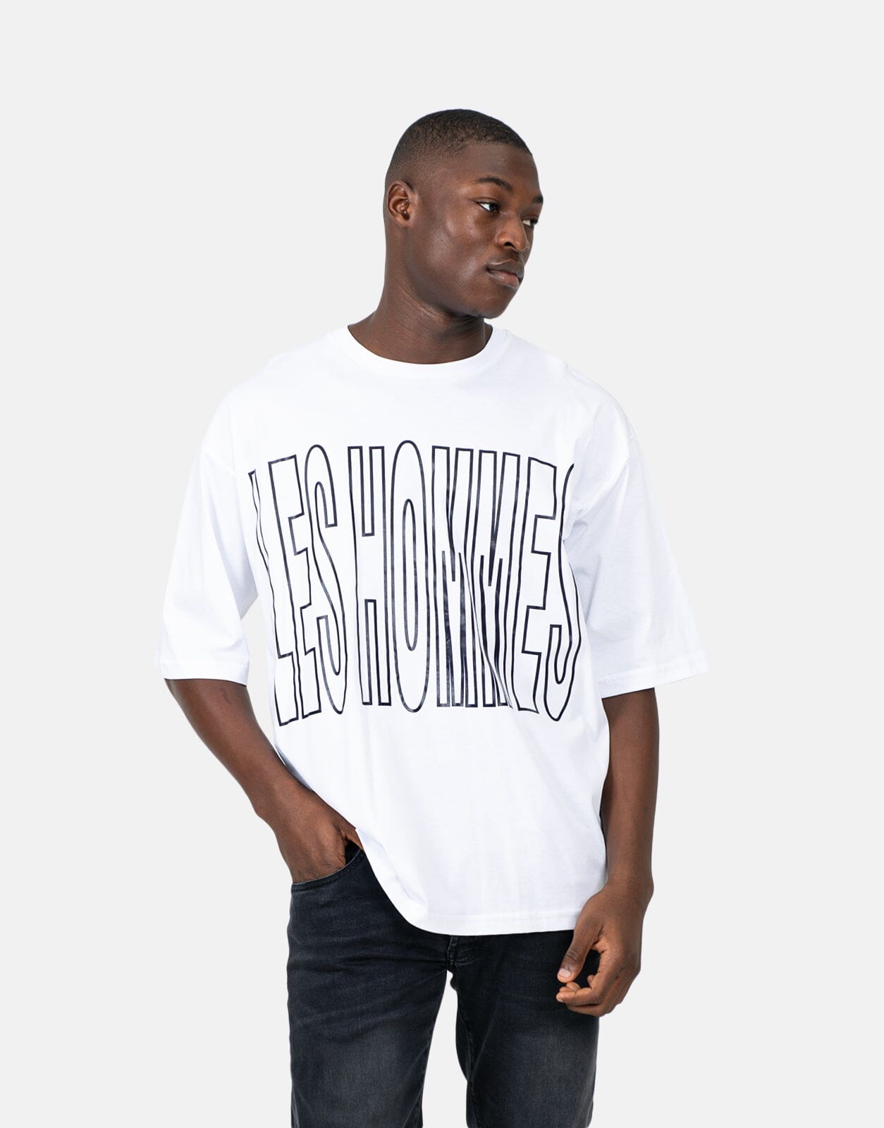 Les Hommes Overoutline White T-Shirt - Les Hommes