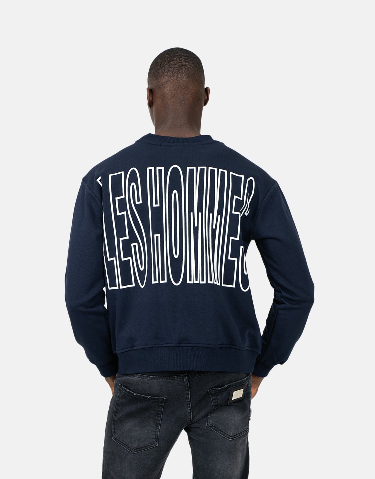 Les Hommes Back Font Blue Sweatshirt - Les Hommes