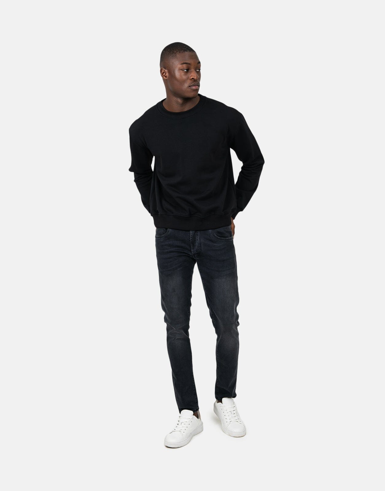 Les Hommes Back Font Black Sweatshirt - Les Hommes
