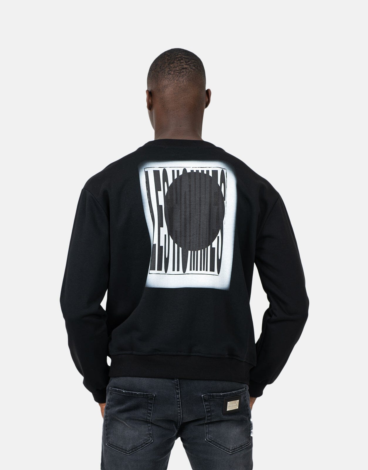 Les Hommes Back Font Black Sweatshirt - Les Hommes
