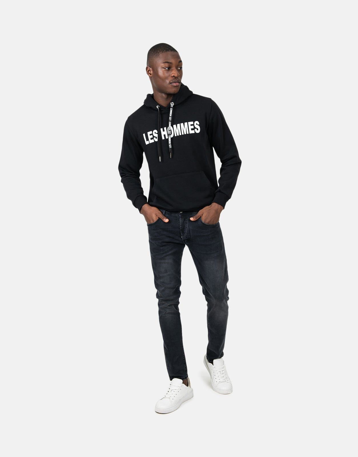 Les Hommes Font Black Hoodie - Les Hommes