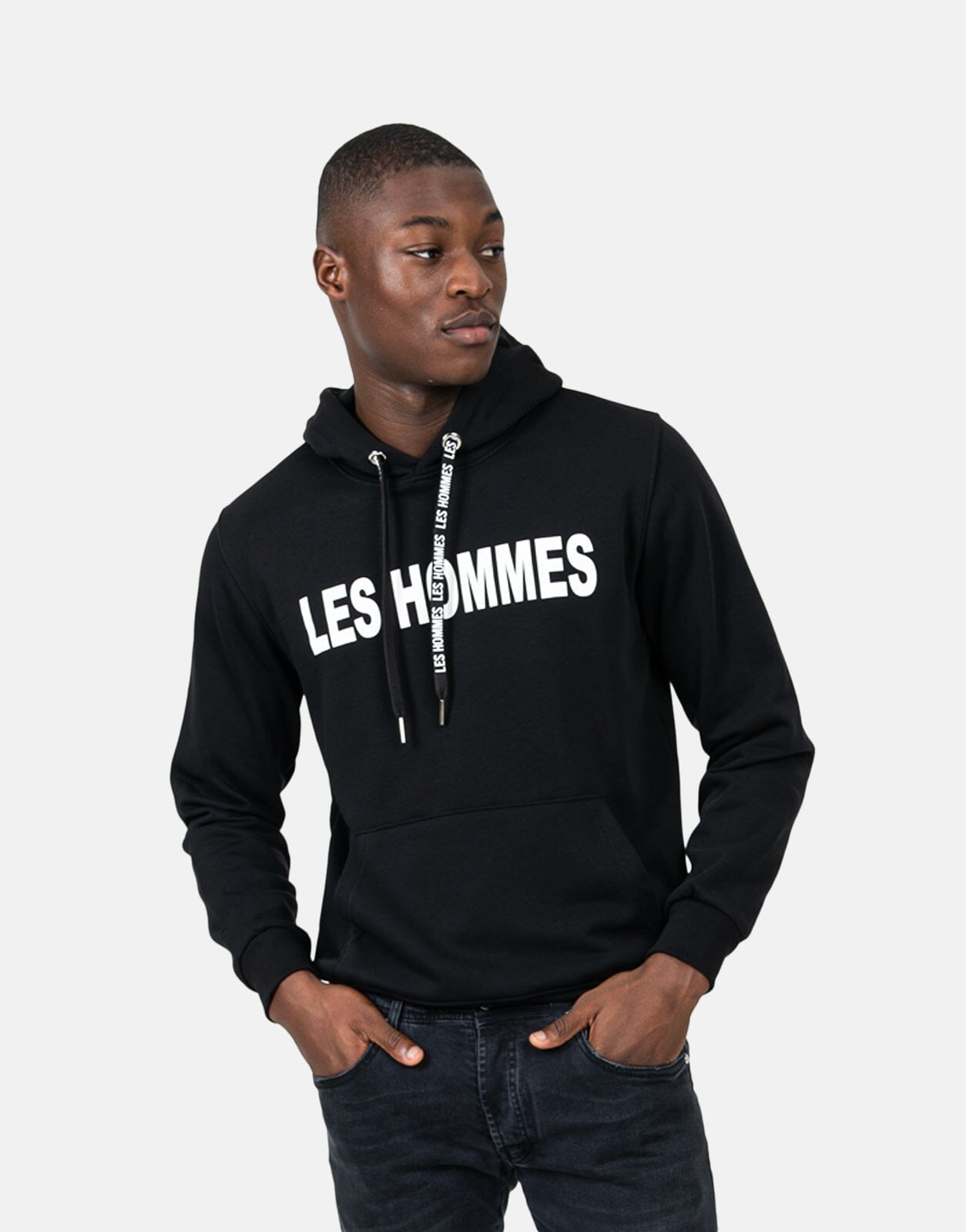 Les Hommes Font Black Hoodie - Les Hommes