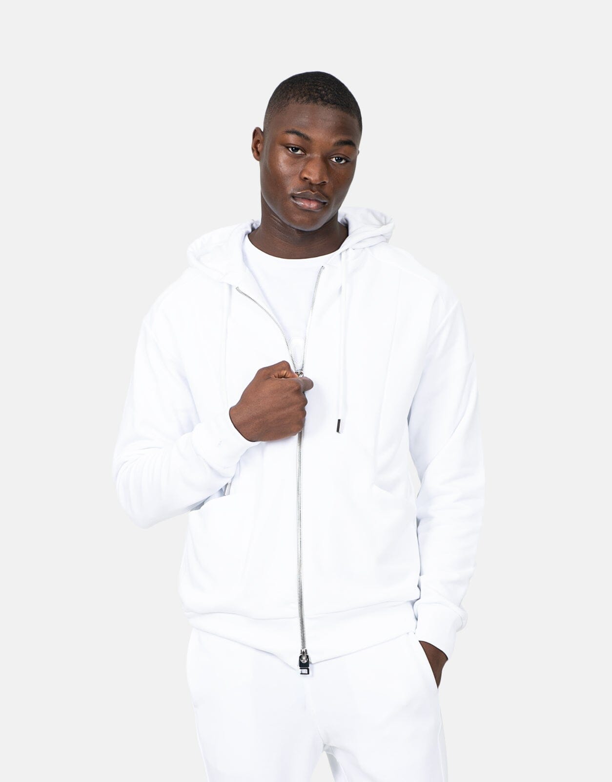 Les Hommes Zip White Sweatshirt - Les Hommes