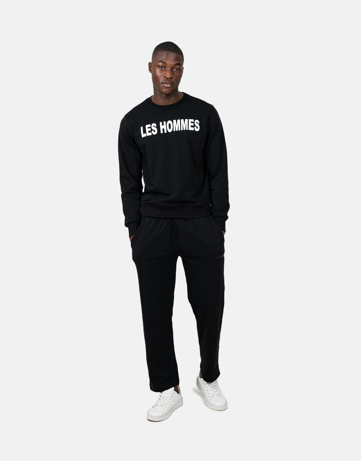 Les Hommes Logo Jogger Black Sweatpants - Les Hommes