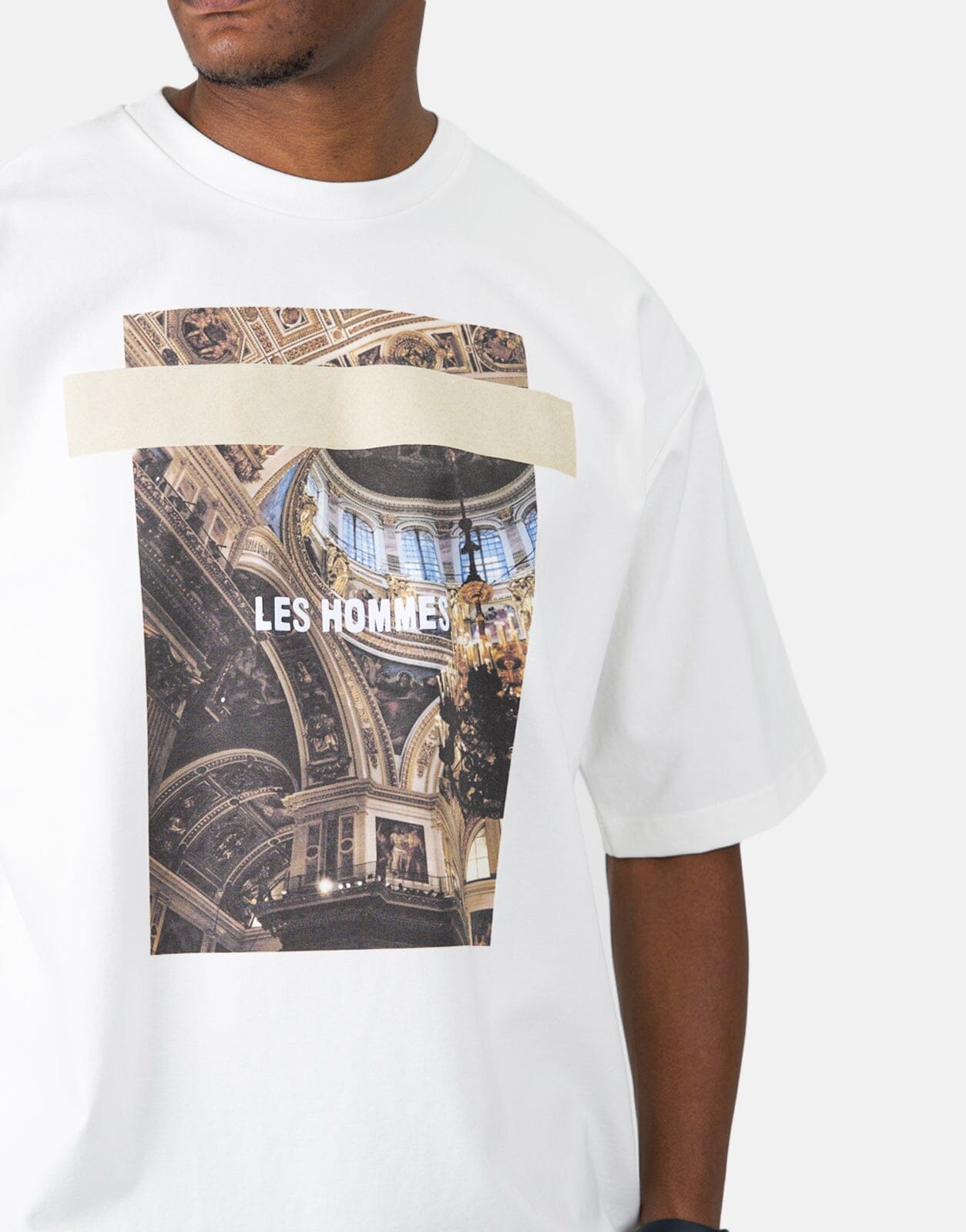Les Homme Cathedral Print Oversized White T-Shirt - Les Hommes