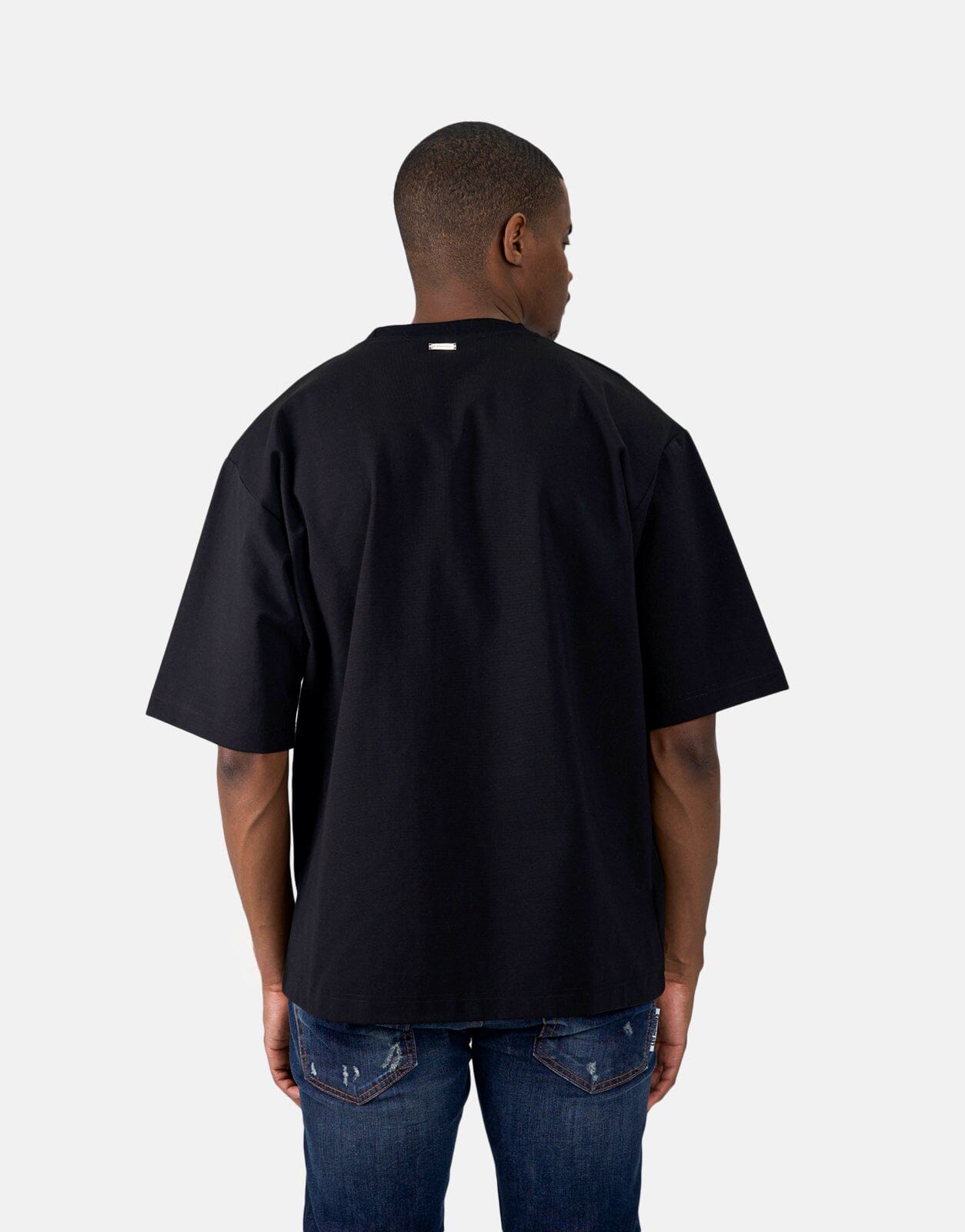 Les Hommes Glitter Logo Black T-Shirt - Les Hommes