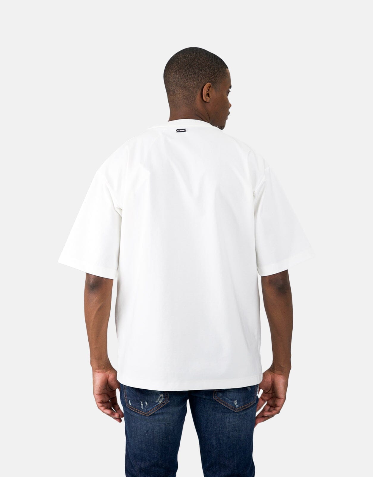 Les Hommes Glitter Logo White T-Shirt - Les Hommes