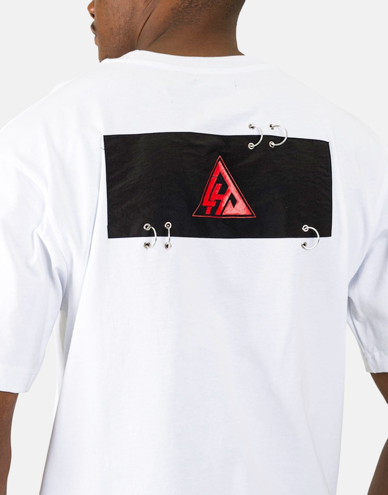 Les Hommes Black Label Back Insert White T-Shirt - Les Hommes