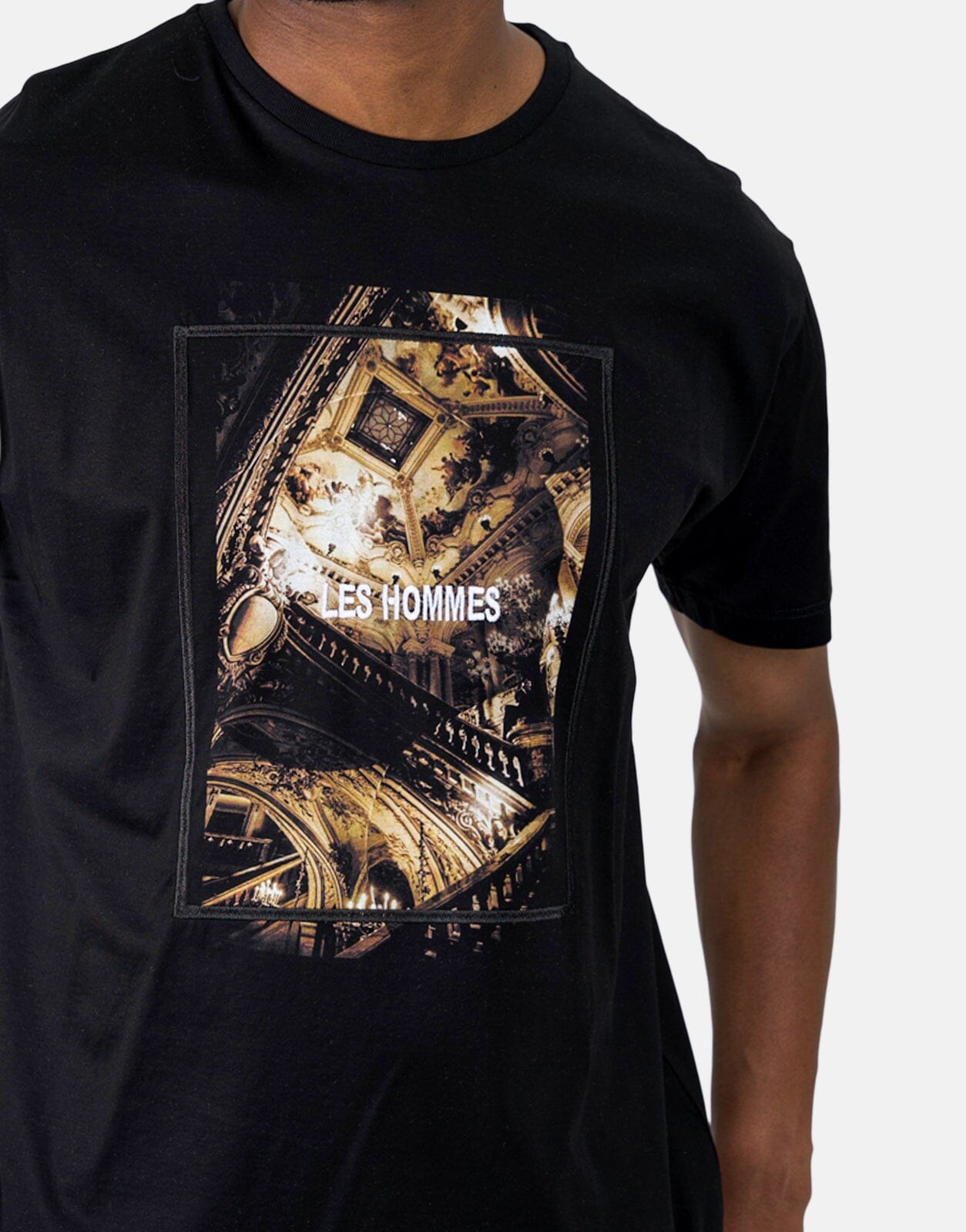 Les Hommes Digital Print Black T-Shirt - Les Hommes