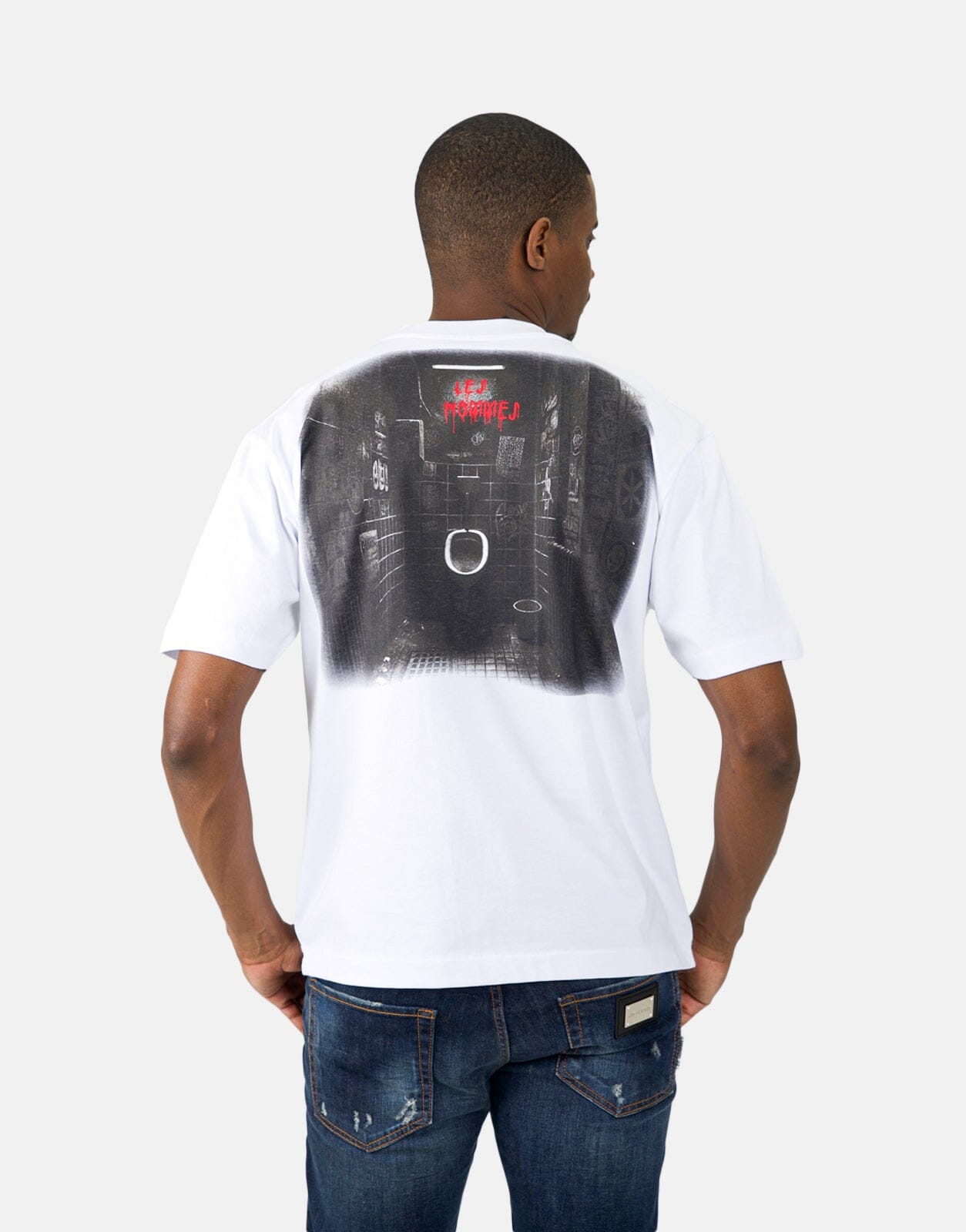 Les Hommes Black Label Freaky White T-Shirt - Les Hommes