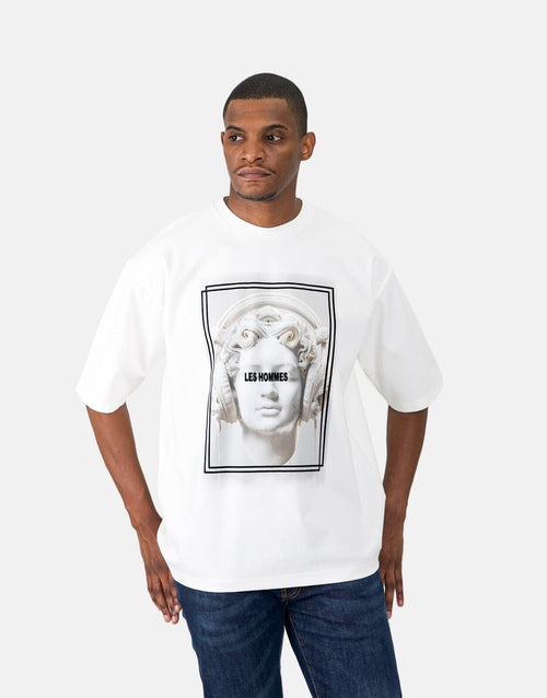 Les Homme Headphones Oversized White T-Shirt - Les Hommes