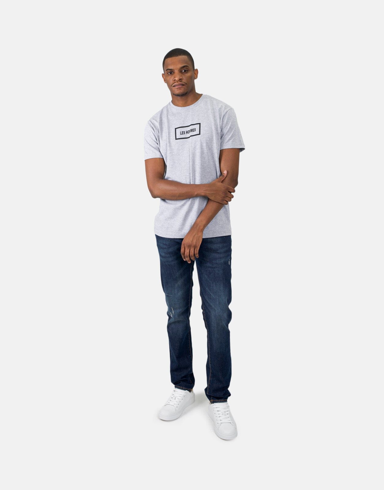 Less Hommes Box Print Grey T-Shirt - Les Hommes