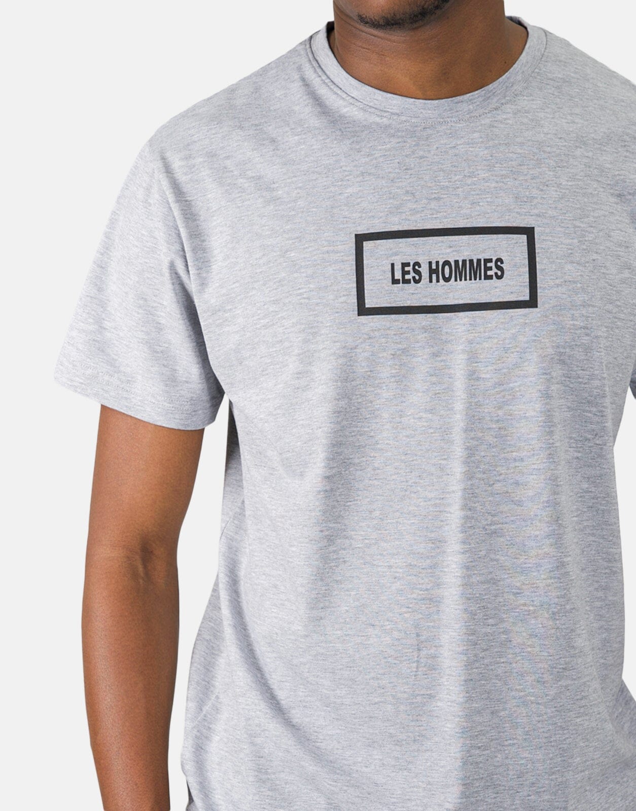 Less Hommes Box Print Grey T-Shirt - Les Hommes