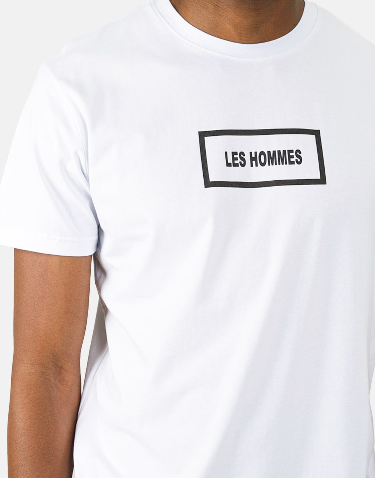 Les Hommes Box Print White T-Shirt - Les Hommes