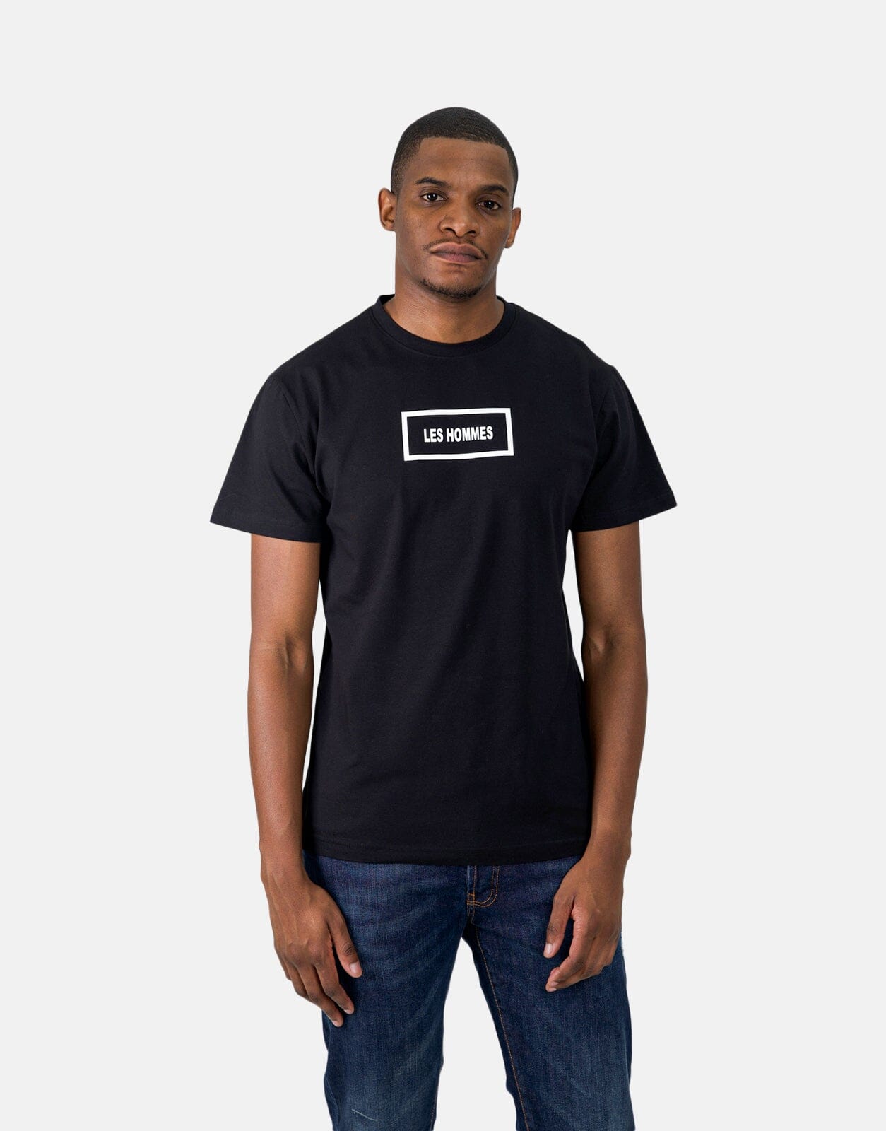 Les Hommes Box Print Black T-Shirt - Les Hommes