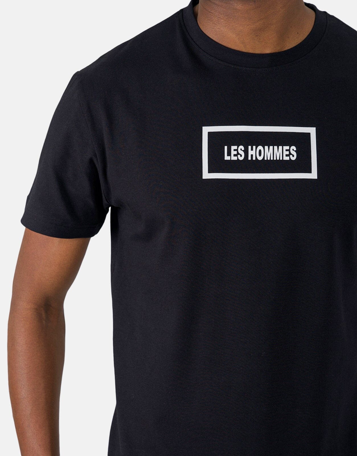 Les Hommes Box Print Black T-Shirt - Les Hommes