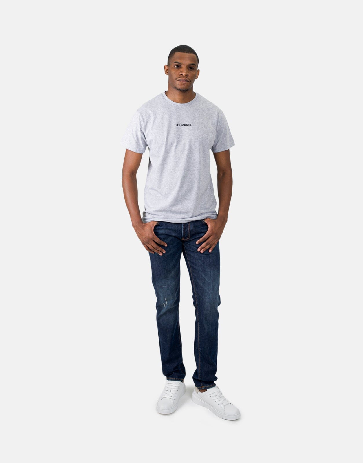 Les Hommes Centre Print Grey T-Shirt - Les Hommes