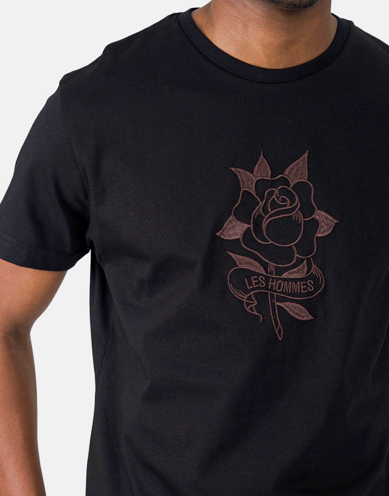 Les Hommes Embroidery Black T-Shirt - Les Hommes