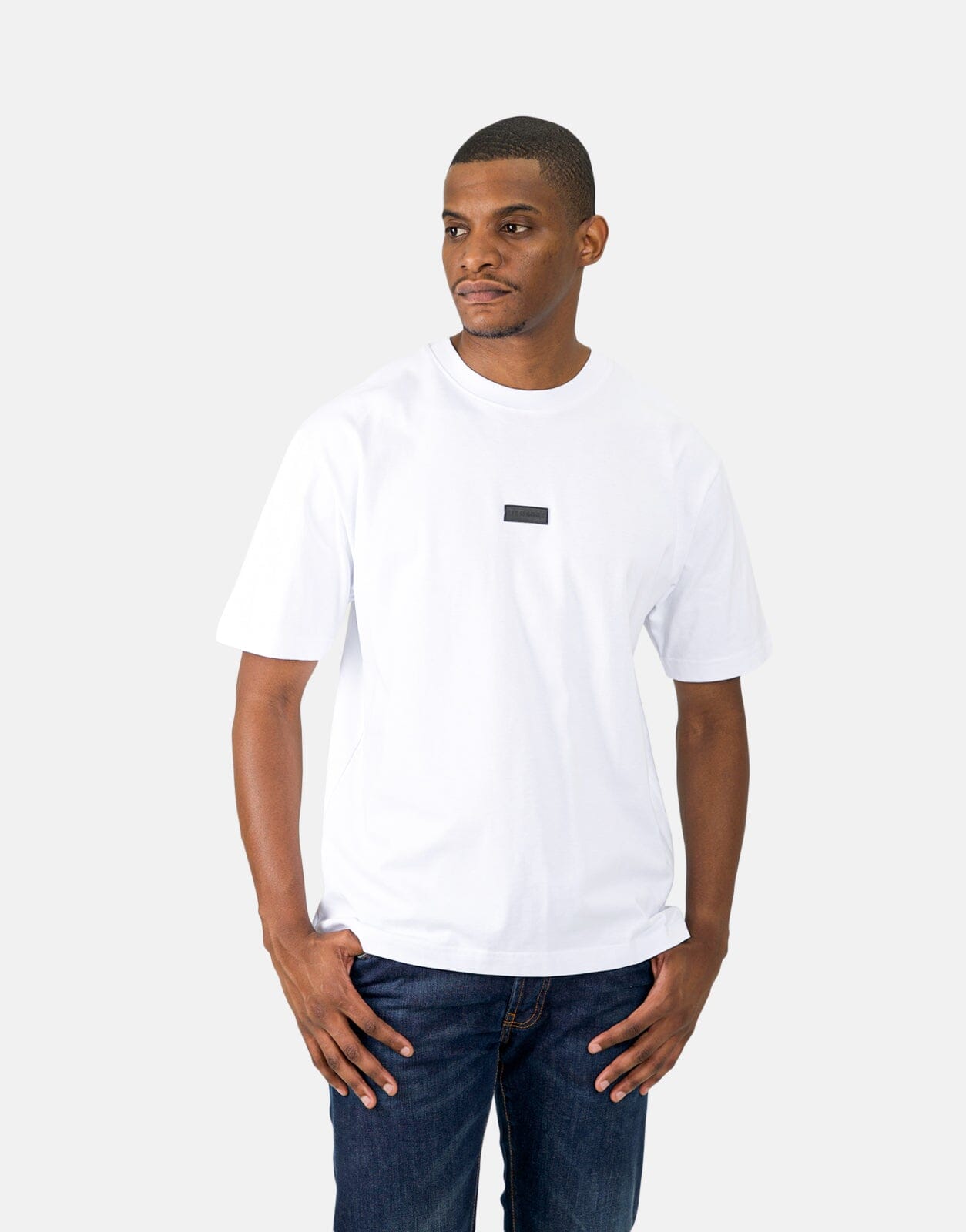 Les Hommes Black Label Back Pierce White T-Shirt - Les Hommes