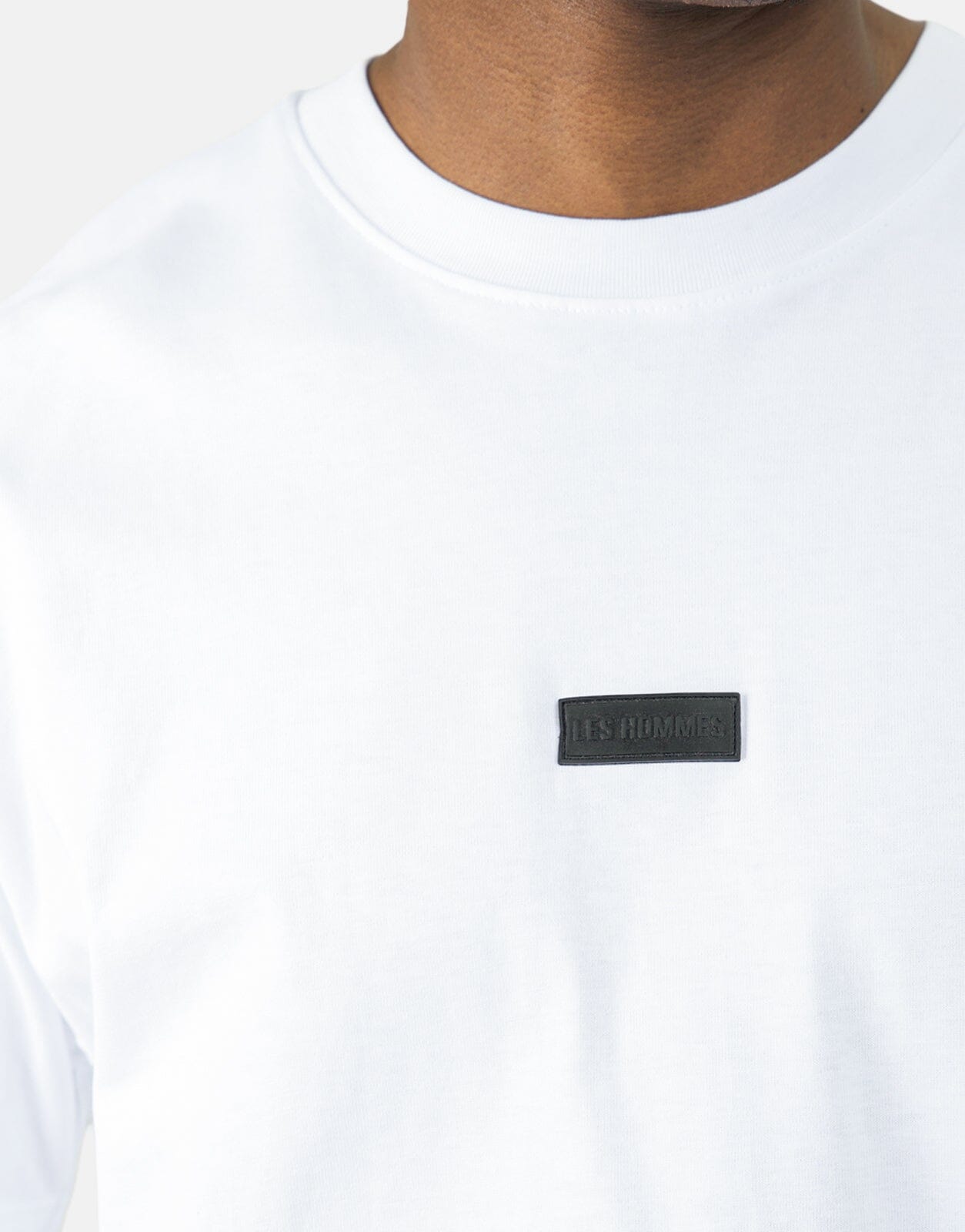 Les Hommes Black Label Back Pierce White T-Shirt - Les Hommes