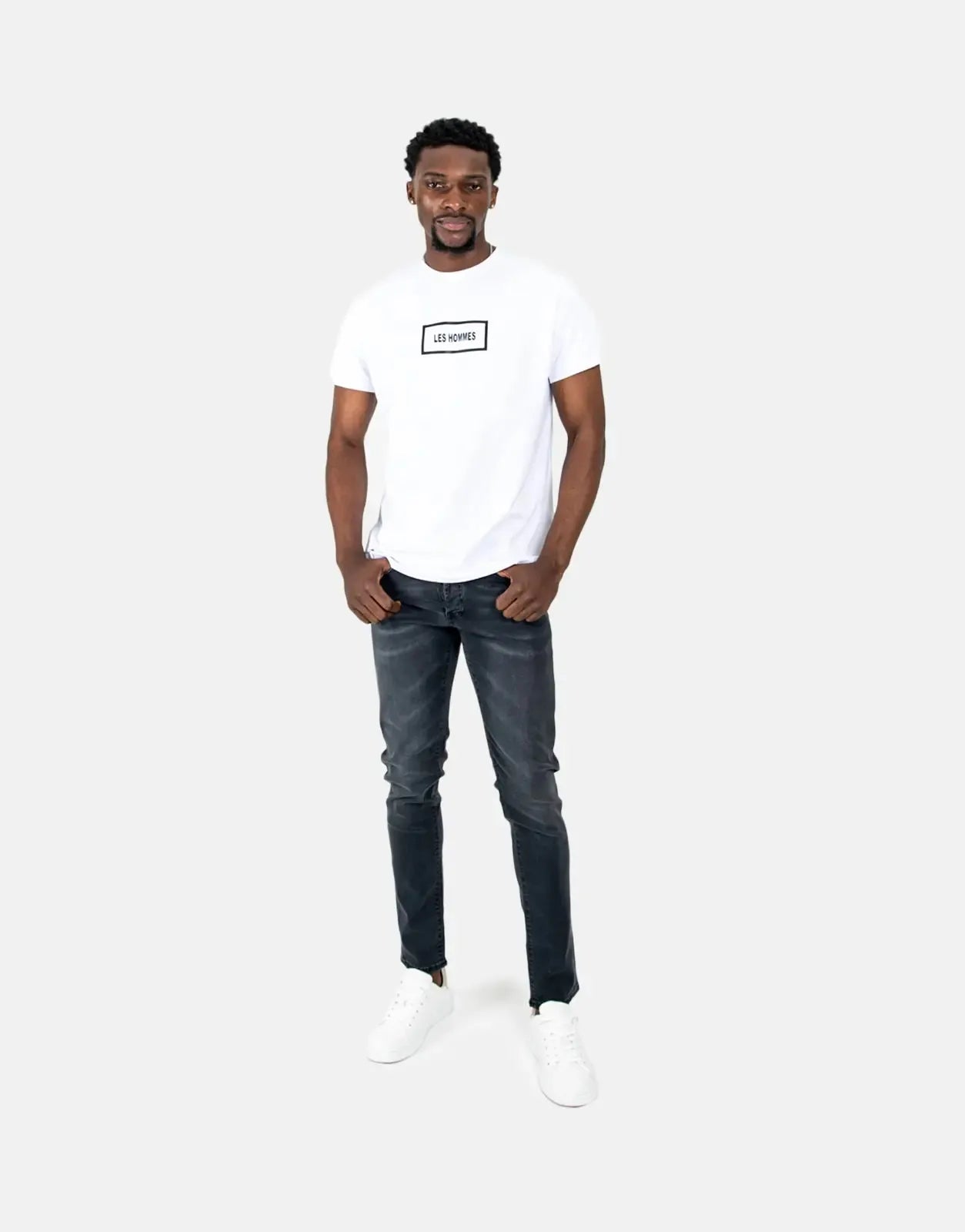 Les Hommes Black Printed Jeans Les Hommes