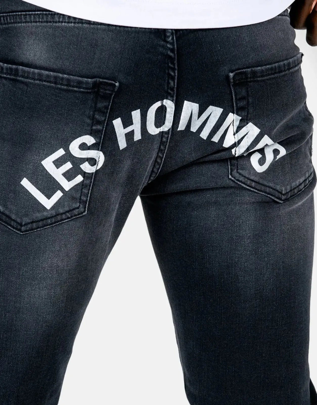 Les Hommes Black Printed Jeans Les Hommes