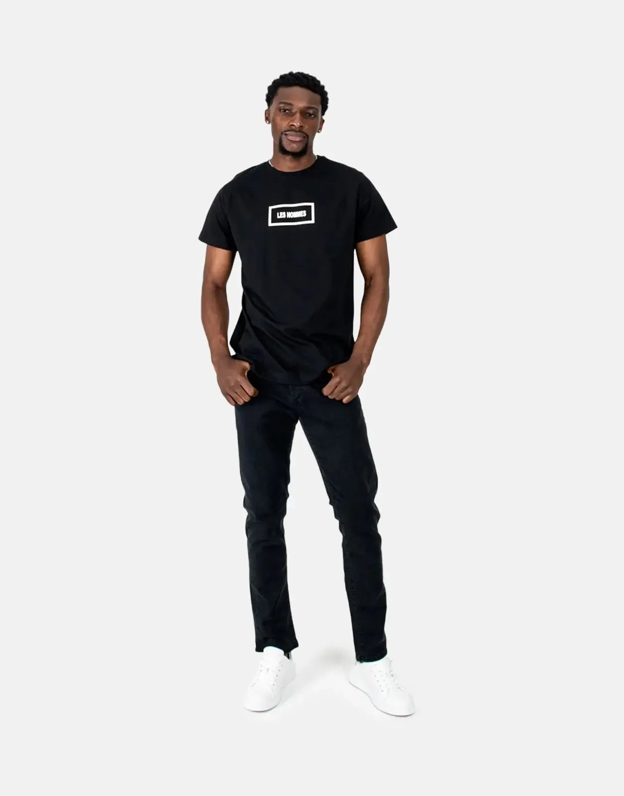 Les Hommes Box Print Black T-Shirt Les Hommes