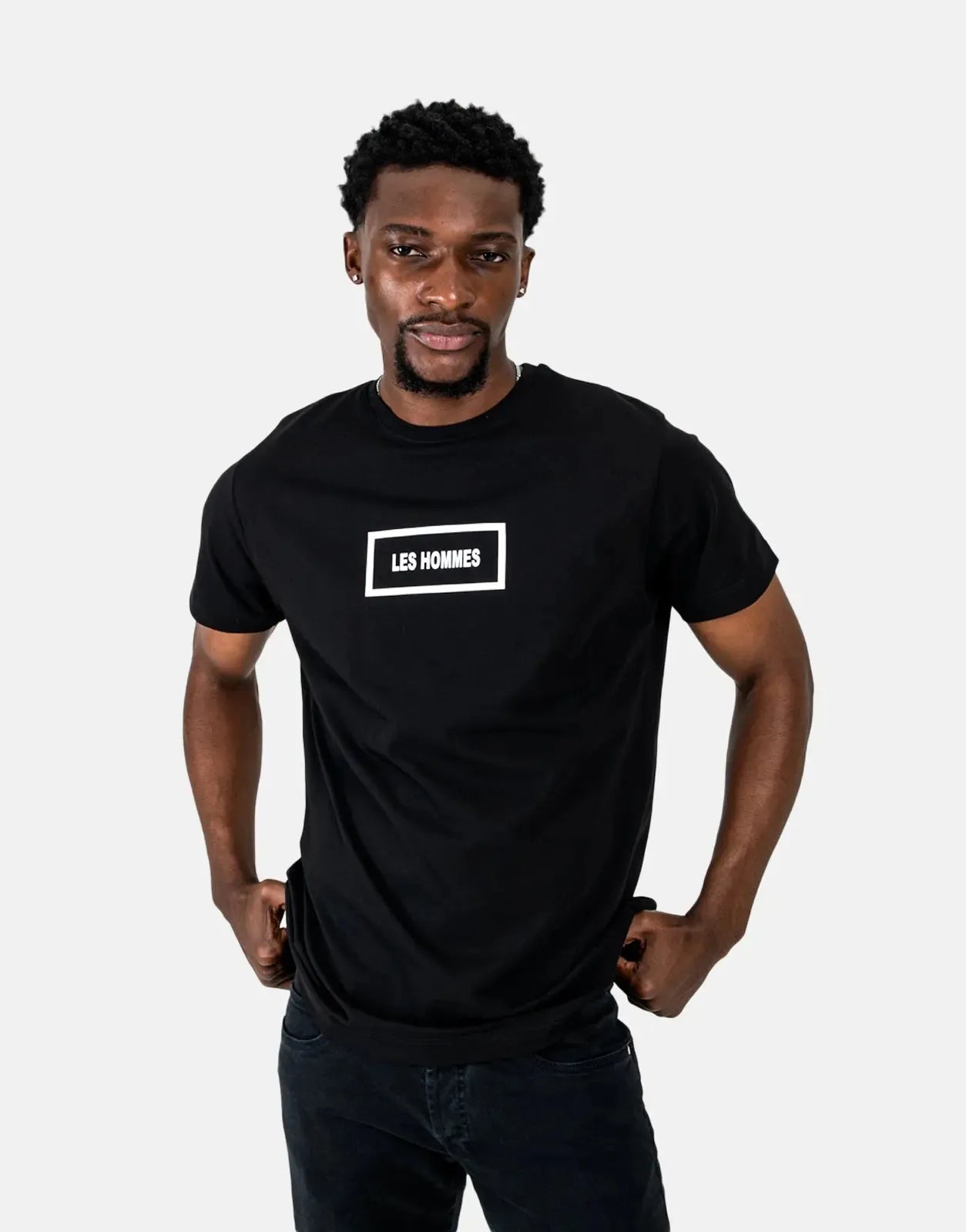Les Hommes Box Print Black T-Shirt Les Hommes